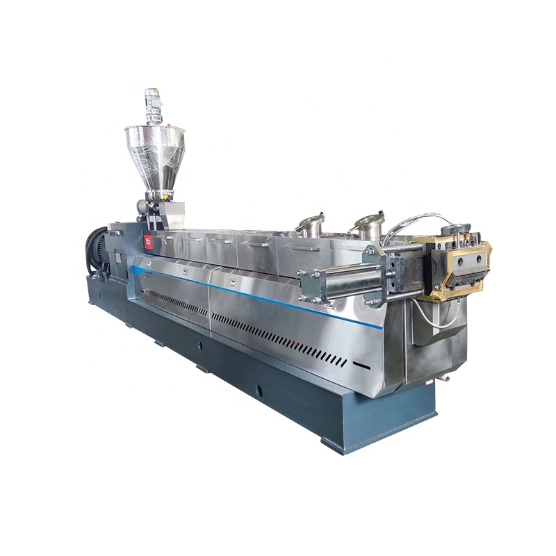 Twin screw plastic pellet extruder machine for polymer compounding